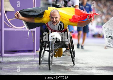 Saint-Denis, Frankreich. 30. August 2024. CARABIN Maxime (BEL) Athletics : 400 m T52-Finale der Männer während der Paralympischen Spiele 2024 in Paris im Stade de France in Saint-Denis, Frankreich. Quelle: AFLO SPORT/Alamy Live News Stockfoto