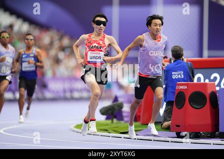 Saint-Denis, Frankreich. 30. August 2024. Shinya Wada (JPN) Leichtathletik : 5000 m - T11 Finale der Männer während der Paralympischen Spiele 2024 in Paris im Stade de France in Saint-Denis, Frankreich. Quelle: AFLO SPORT/Alamy Live News Stockfoto