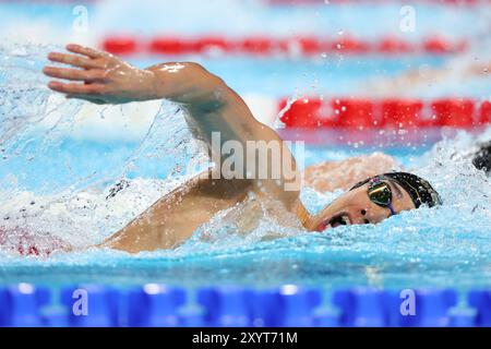 Nanterre, Frankreich. 30. August 2024. Uchu Tomita (JPN) Schwimmen : 400 m Freestyle S11 Finale der Männer während der Paralympischen Spiele 2024 in Paris La Defense Arena in Nanterre, Frankreich. Quelle: Naoki Morita/AFLO SPORT/Alamy Live News Stockfoto