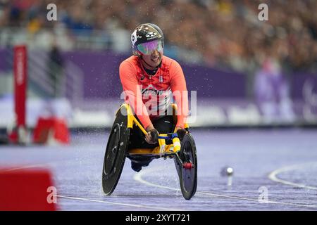 Saint-Denis, Frankreich. 30. August 2024. Tomoki Sato (JPN) Leichtathletik : 400 m T52-Finale der Männer während der Paralympischen Spiele 2024 in Paris im Stade de France in Saint-Denis, Frankreich. Quelle: AFLO SPORT/Alamy Live News Stockfoto