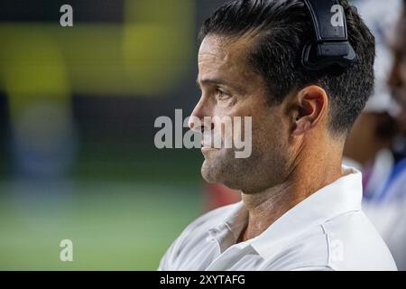 30. August 2024: Duke Blue Devils Head Coach Manny Diaz im vierten Quartal gegen die Elon Phoenix im ACC Football Matchup im Wallace Wade Stadium in Durham, NC. (Scott Kinser/CSM) Credit: CAL Sport Media/Alamy Live News Stockfoto