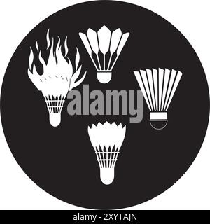 Badminton Shuttlecock Symbol Vektorillustration Stock Vektor