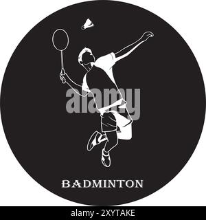 Symbol einer Person, die Batminton spielt Stock Vektor
