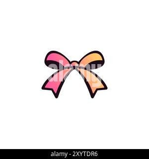 Geschenkband Symbol Flat Design Vektor. Bandlogo Stock Vektor