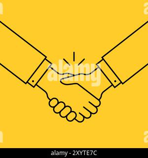 Handschlag wie ein dünnes Symbol der Vereinbarung Stock Vektor