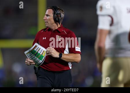 30. August 2024: Elon Phoenix Head Coach Tony Trisciani während des NCAA-Fußballspiels zwischen den Elon Phoenix und den Duke Blue Devils in Wallace Wad Stockfoto