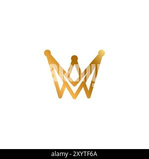 V Crown Logo Vektor. Kronensymbol Vektor. Stock Vektor