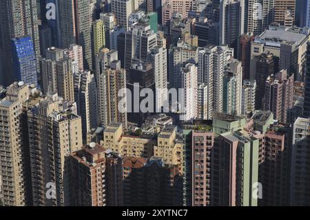 Dichte Architektur im Stadtzentrum von Hongkong Stockfoto