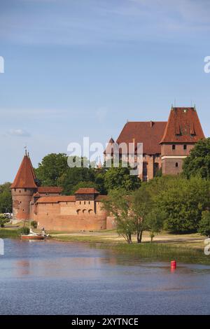 Marienburg in Polen, mittelalterlichen Wahrzeichen am Fluss Nogat Stockfoto