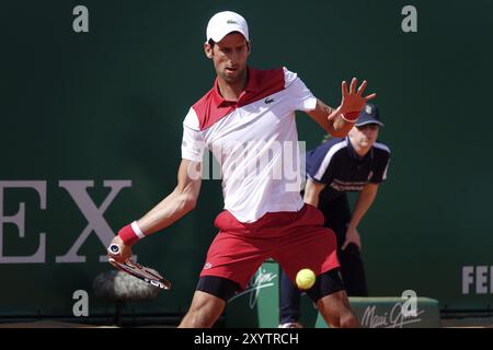 Der serbische Tennisspieler Novak Djokovic, Rolex Monte-Carlo Masters, das Tennisturnier der Herren Masters 1000 der ATP World Tour, Fürstentum Monaco Stockfoto