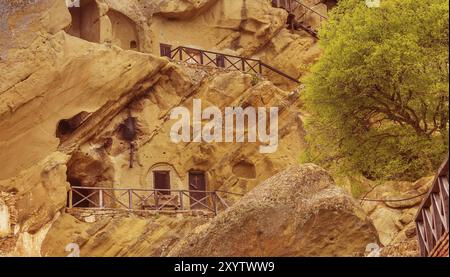 David Gareji oder Garedja Höhle Kloster in Georgien, in der Region Kachetien, Sunset View Stockfoto