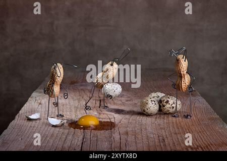 Einfache Dinge wie die Osterhasen, die sich auf Ostern vorbereiten Stockfoto