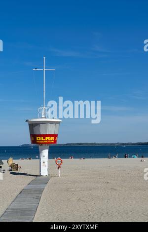 Rettungsturm, DLRG, Wasserrettung, Strand, Badestrand Stockfoto