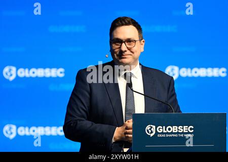 Prag, Tschechische Republik. 31. August 2024. Der tschechische Außenminister Jan Lipavsky spricht auf der 19. Globsec-Sicherheitskonferenz am 31. August 2024 in Prag. Quelle: Michal Kamaryt/CTK Photo/Alamy Live News Stockfoto