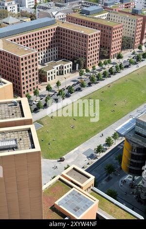 Blick auf das Berliner Stadtzentrum von einem Hochhaus am Potsdamer Platz Stockfoto