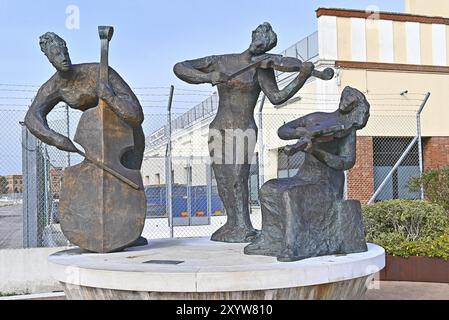 Skulpturengruppe in Dorsoduro, Monumento a A. Vivaldi Stockfoto