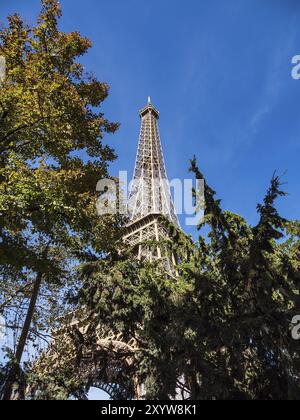 Blick auf den Eiffelturm in Paris, Frankreich, Europa Stockfoto