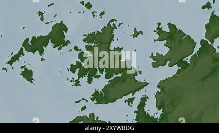 Augustus Island im Indischen Ozean auf einer farbigen Höhenkarte Stockfoto