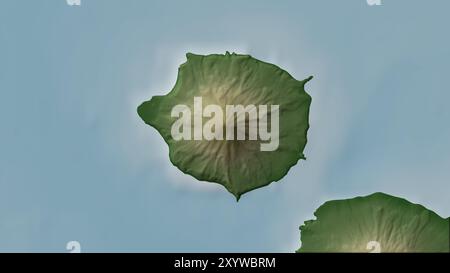 Carlisle Island im Beringmeer auf einer farbigen Höhenkarte Stockfoto