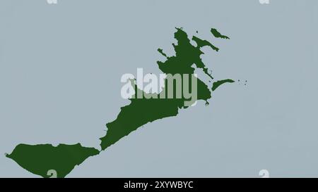 Chergui Island im Mittelmeer - östliches Becken auf einer farbigen Höhenkarte Stockfoto