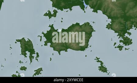 Geogeumdo-Insel im Japanischen Meer auf einer farbigen Höhenkarte Stockfoto