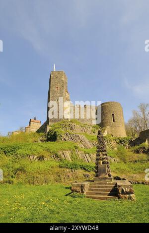 Schloss Stolpen in Sachsen, im Frühjahr Stockfoto