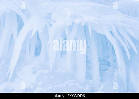 Eisstrukturen am Tornetraesk-See, Norrbotten, Lappland, Schweden, Januar 2014, Europa Stockfoto