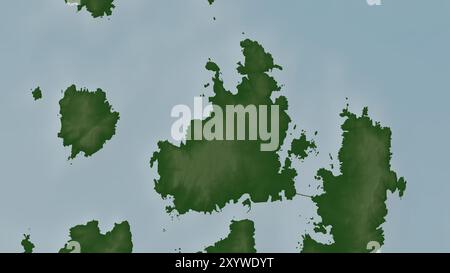 Isola Maddalena im Tyrrhenischen Meer auf einer farbigen Höhenkarte Stockfoto