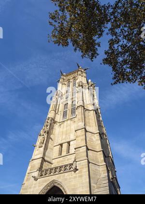 Blick auf den Saint-Jacques-Turm in Paris, Frankreich, Europa Stockfoto