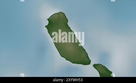 Nguna Island im Korallenmeer auf einer farbigen Höhenkarte Stockfoto