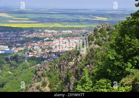 Blick vom Hexentanzplatz. Ökologie, bodetal. Blick vom Hexentanzplatz in Bodetal im Harz Stockfoto