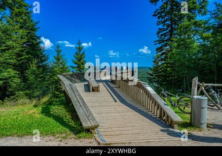 Aussichtsplattform Ellbachsee Kniebis bietet einen Panoramablick über den Schwarzwald. Deutschland, Europa Stockfoto