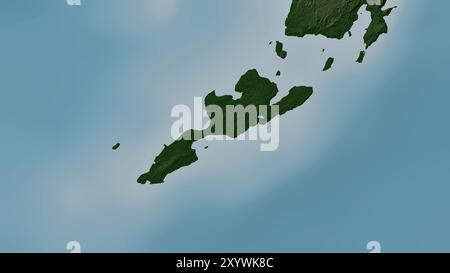Pulau Selaru in der Banda-See auf einer farbigen Höhenkarte Stockfoto