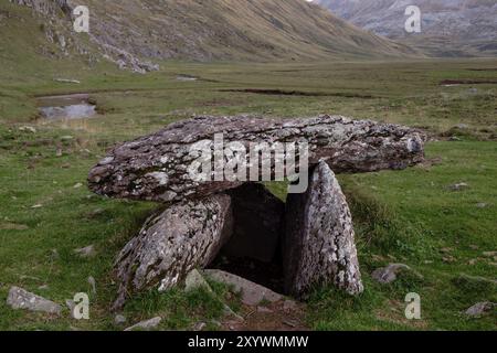 Dolmen von Achar de Aguas Tuertas, Aguas Tuertas, Guarrinza, Gemeinde Anso, Tal von Hecho, westliche Täler, Pyrenäengebirge, Provinz Stockfoto