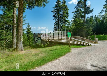 Aussichtsplattform Ellbachsee Kniebis bietet einen Panoramablick über den Schwarzwald. Deutschland, Europa Stockfoto
