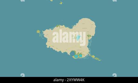 Cagayan Sulu Island in der Sulu See auf einer topografischen Karte im humanitären OSM-Stil Stockfoto