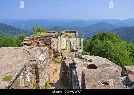 Burgruine Wegelnburg im Dahner Felsenland, Burgruine Wegelnburg im Dahn Rockland, Deutschland, Europa Stockfoto