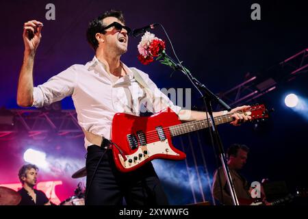 Beal, Großbritannien. 30. August 2024. Die Impfungen werden auf dem Lindisfarne Festival durchgeführt, das jährlich auf der Beal Farm an der Northumberland Coast stattfindet. Foto: Thomas Jackson/Alamy Live News Stockfoto