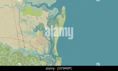 Cumberland Island im Nordatlantik auf einer topografischen Karte im humanitären OSM-Stil Stockfoto