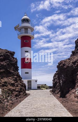 Der Leuchtturm Faro de Teno auf Teneriffa Stockfoto