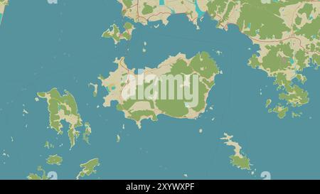 Geogeumdo-Insel im Japanischen Meer auf einer topografischen Karte im humanitären OSM-Stil Stockfoto