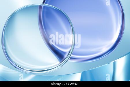 Abstrakte transparente Glaskugeln, 3D-Rendering. 3D-Abbildung. Stockfoto