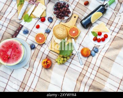 Ansicht von oben Sommer Garten italienische Picknick. Summer Party Stockfoto