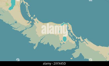 Mittlere Caicos-Insel im Nordatlantik auf einer topografischen Karte im humanitären OSM-Stil Stockfoto