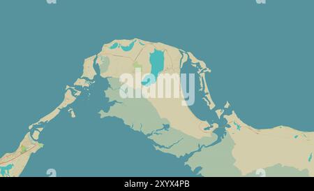 North Caicos Island im Nordatlantik auf einer topografischen Karte im humanitären OSM-Stil Stockfoto