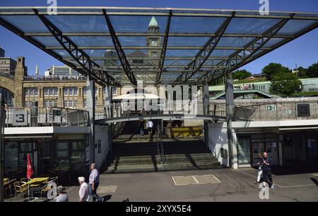 Europa, Deutschland, Hamburg, Elbe, St. Pauli Landungsbrücken, Glasturm, Hamburg, Hamburg, Bundesrepublik Deutschland, Europa Stockfoto