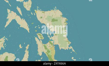 Samar Island in der Philippinischen See auf einer topografischen Karte im humanitären OSM-Stil Stockfoto