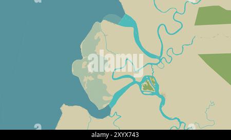 Soledad Island im Nordpazifik auf einer topografischen Karte im humanitären OSM-Stil Stockfoto