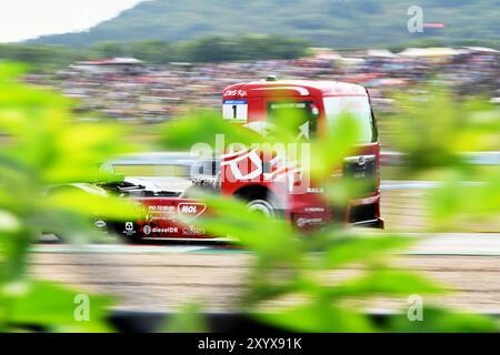 Most, Tschechische Republik. 31. August 2024. Norbert Kiss (Ungarn) tritt am 31. August 2024 in Most (Tschechische Republik) an einem Rennen der Truck Racing-Europameisterschaft (Czech Truck Prix 2024) an. Quelle: Jan Stastny/CTK Photo/Alamy Live News Stockfoto