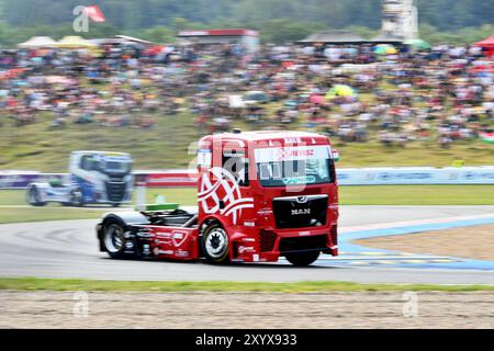 Most, Tschechische Republik. 31. August 2024. Norbert Kiss (Ungarn) tritt am 31. August 2024 in Most (Tschechische Republik) an einem Rennen der Truck Racing-Europameisterschaft (Czech Truck Prix 2024) an. Quelle: Jan Stastny/CTK Photo/Alamy Live News Stockfoto